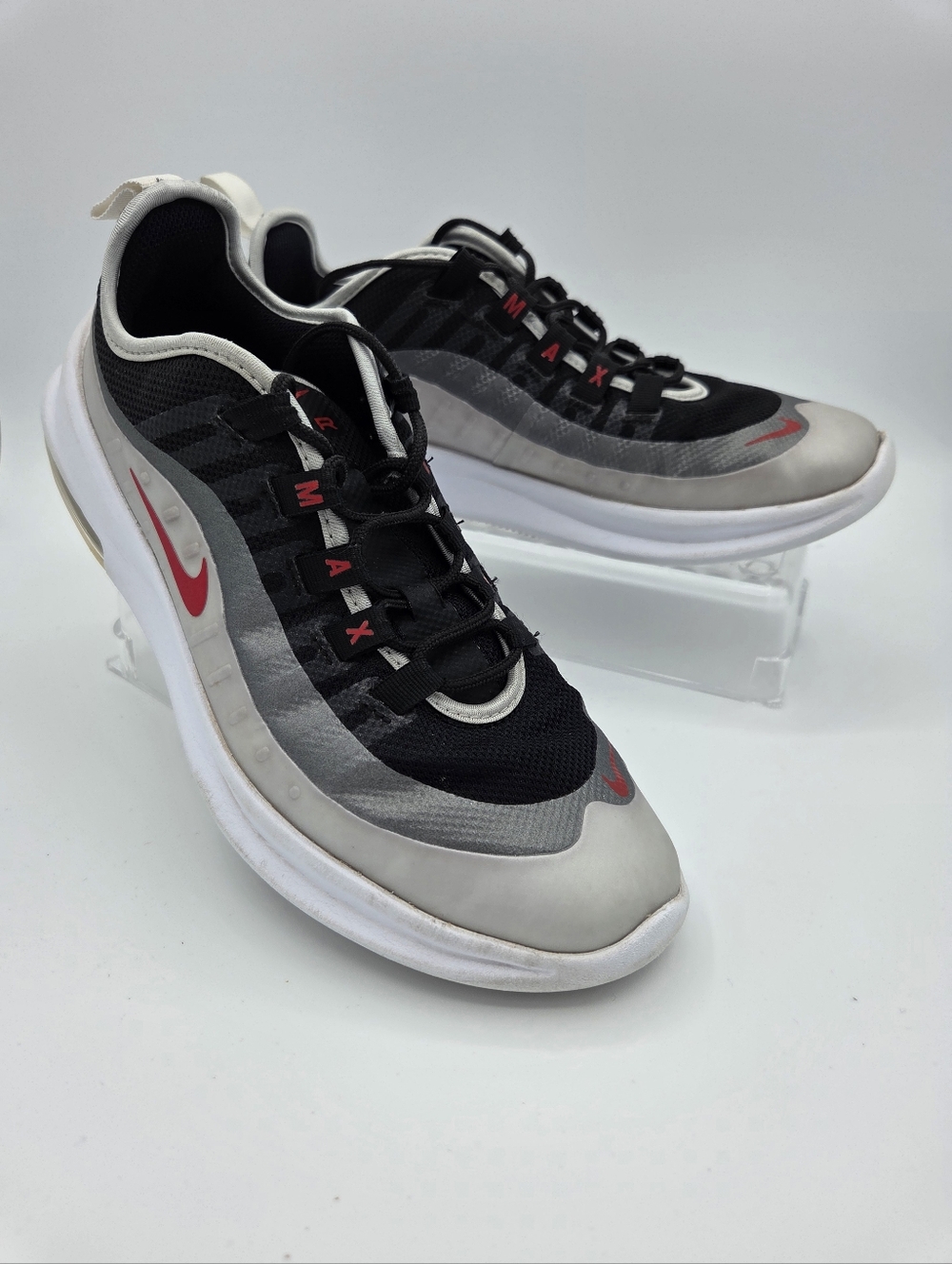 Nike Air Max Axis Kids Sneakers Black Wolf Grey Red AH5222-009 Size 6.5Y